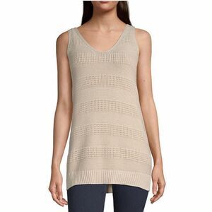 a.n.a. V-Neck Sleeveless Pull Over Sweater Natural Color